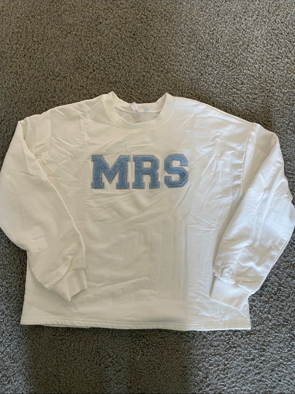 White 'MRS' Crewneck Long-Sleeve Shirt